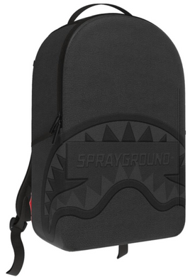 Sprayground Shark Smash Logo Black DLXS Embossed Backpack